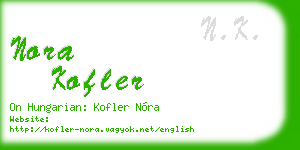 nora kofler business card